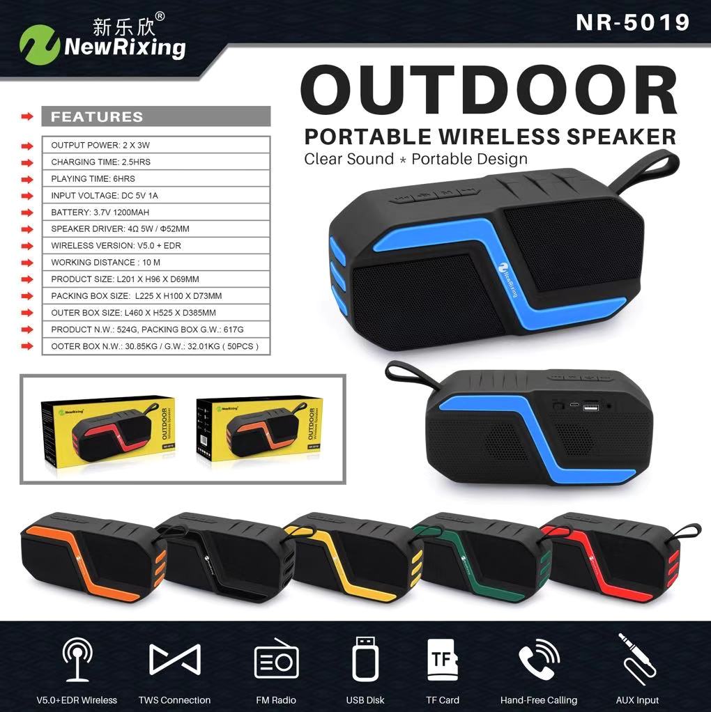 ดูภาพ New Rixing NR-5019 Bluetooth 5.0 ลำโพงบลูทูธ เสียงดี กระหึ่ม ?ของแท้100%? <br/>เพิ่มเติม New Rixing NR-5019 Bluetooth 5.0 ลำโพงบลูทูธ เสียงดี กระหึ่ม ?ของแท้100%?