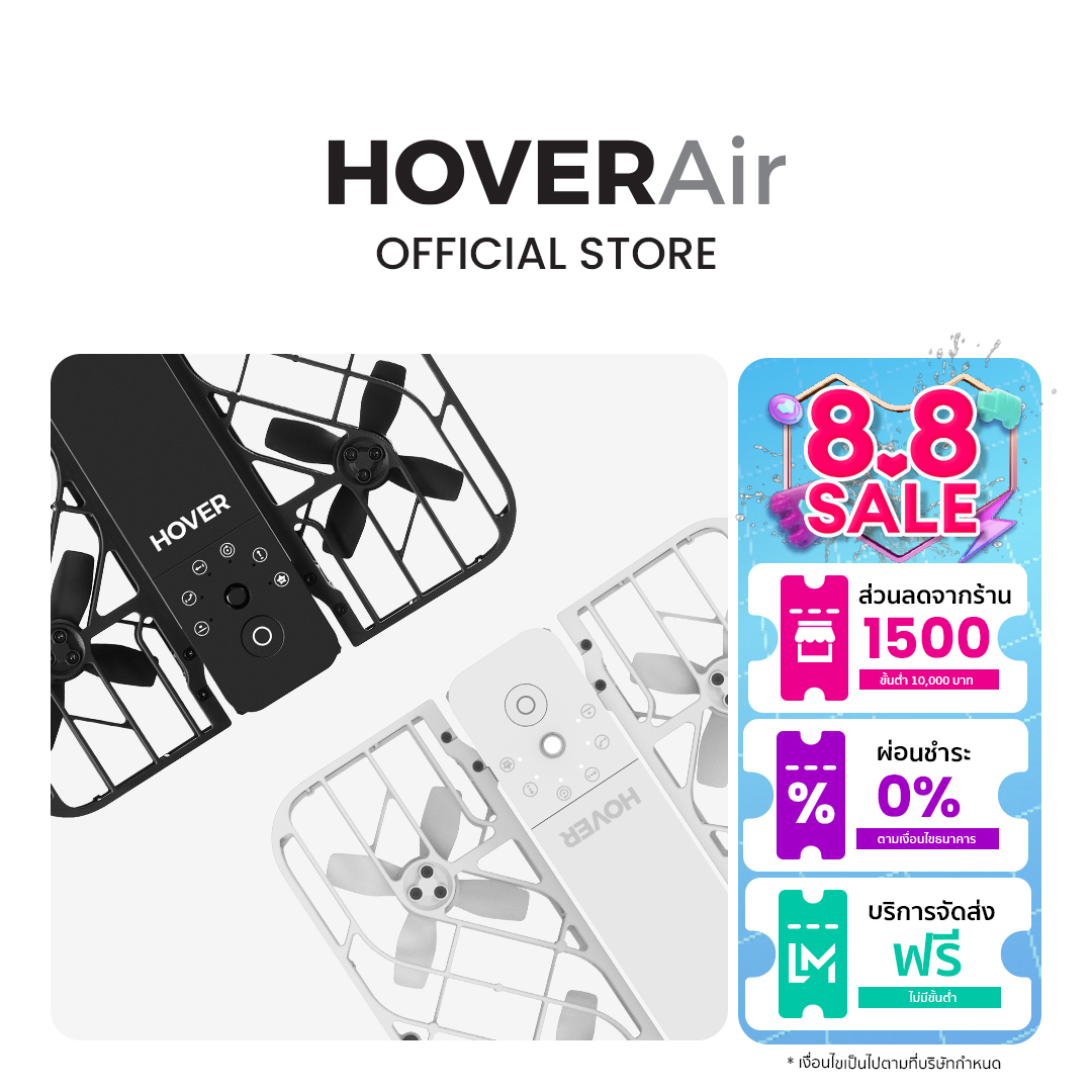 HOVERAir X1 flying camera mini pocket drone smart camera shooting vlog no selfie stick tripod ราคา 13,490 บาท*ส่งฟรี