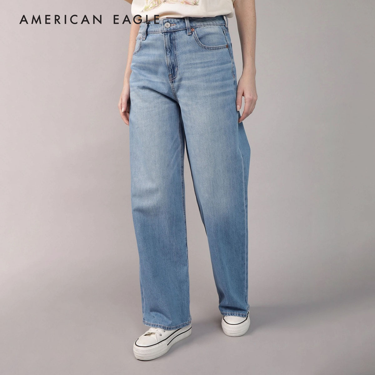 American Eagle Strigid Super High-Waisted Baggy Wide-Leg Jean กางเกง ยีนส์ ผู้หญิง ไวด์เลก (WBG WWI 043-5536-857) ราคา 2,390 บาท*ส่งฟรี