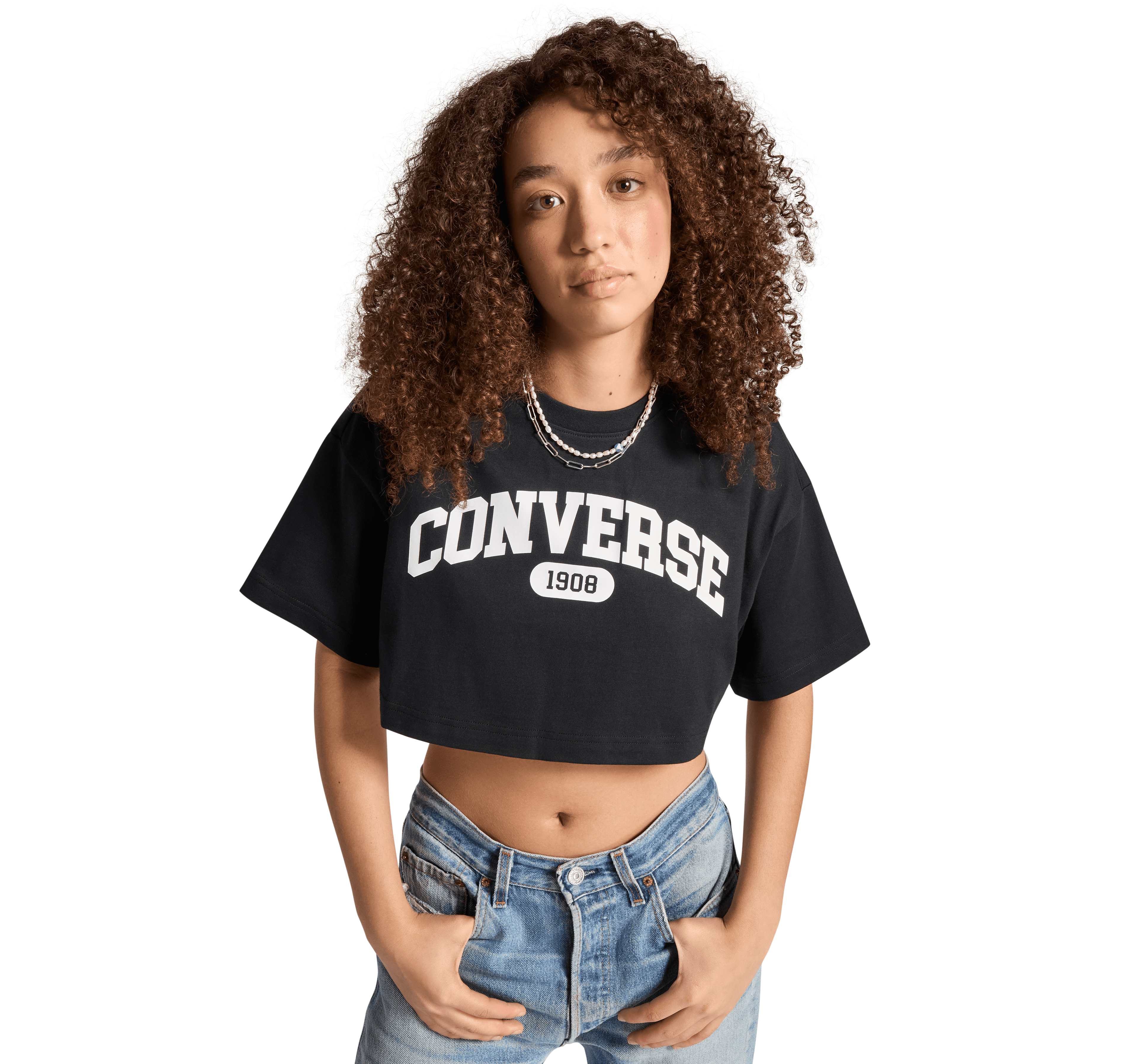 CONVERSE เสื้อผู้หญิง รุ่น SPORTY CROPPED TEE BLACK - 1427253AF_F4BKXX ราคา 890 บาท*ส่งฟรี