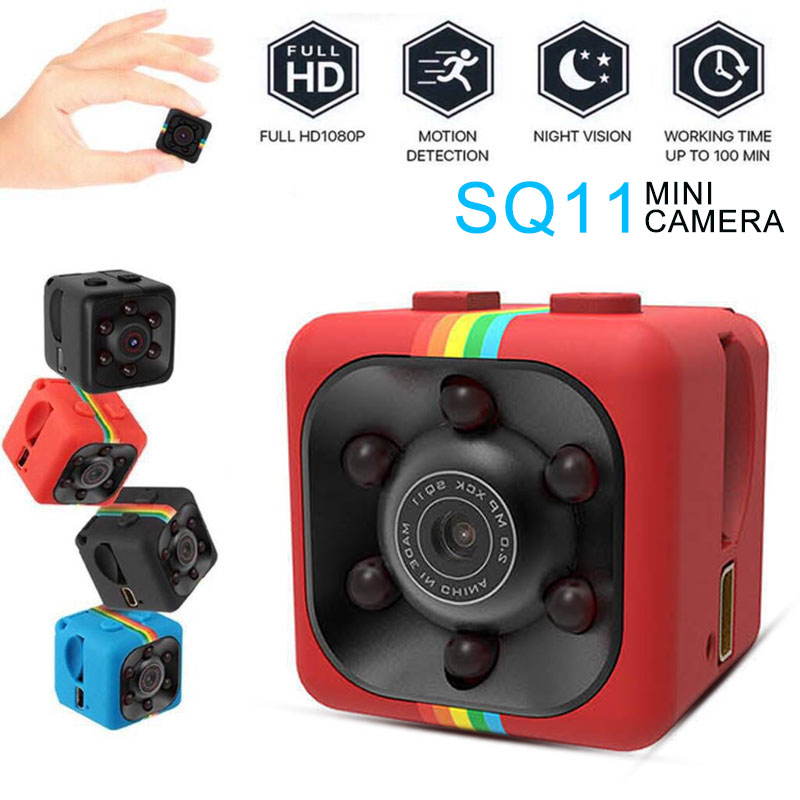 HD Mini SQ11 รถ DVR กล้อง DV Spy กล้องวิดีโอที่ซ่อนอยู่ Sports Dash Cam Full HD มุมกว้าง 140 องศา IR night vision Mini Camera