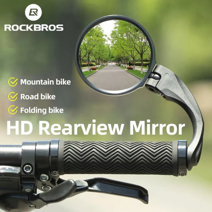 ROCKBROS Bike side mirror HD 360° ball adjustment Wide view Bar end mirror Stable PA Bracket hidden installation Road bike Mountain bike side mirrors ราคา 145 บาท*ส่งฟรี