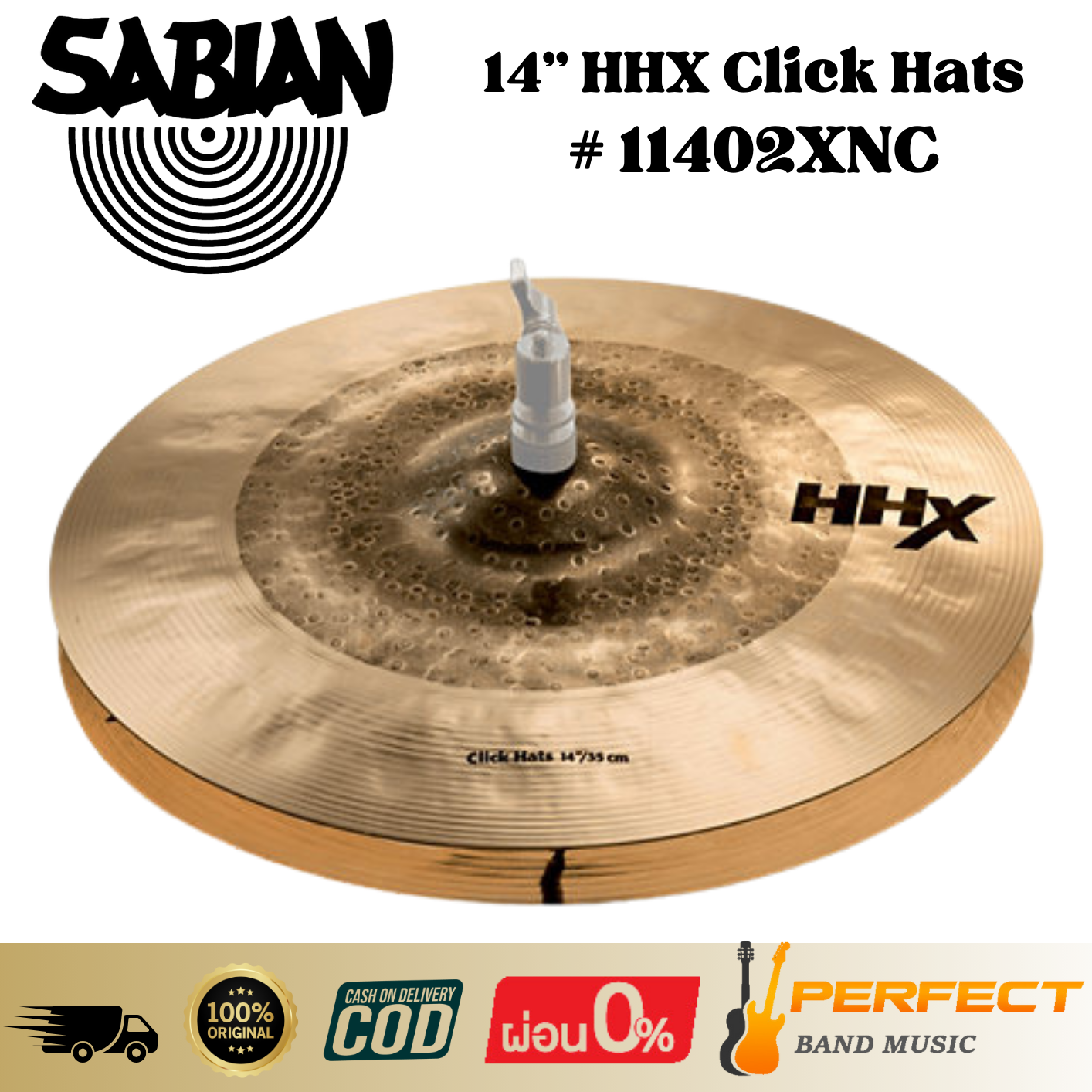 ฉาบกลองชุด Sabian 14” HHX Click Hats # 11402XNC * กรุณาสอบถามก่อนสั่งซื้อ * ราคา 22,900 บาท*ส่งฟรี