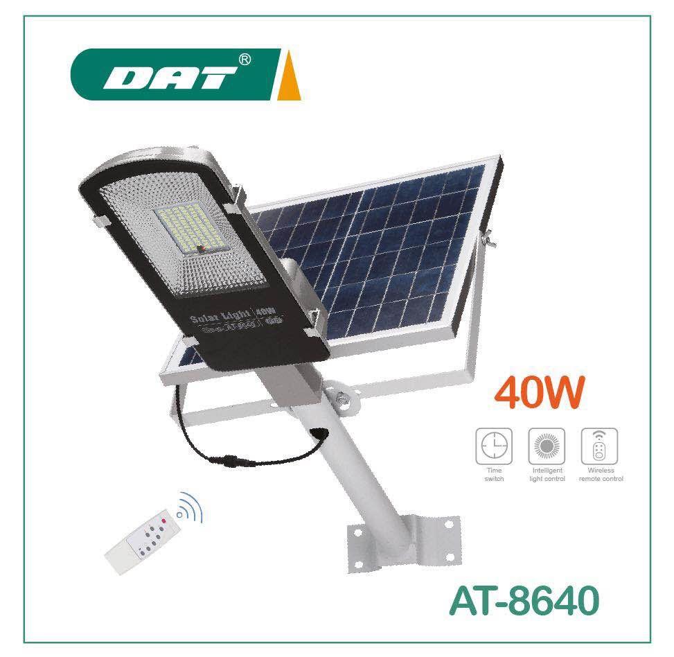 SOLAR LED STREET LIGHT โคมไฟถนนโซล่าร์เซลล์ กำลังไฟ 40 วัตต์ พร้อมขายึดแผงโซล่าร์และขายึดเสาไฟ และรีโมทคอนโทรล รุ่น SOLAR AT-8640 โคมไฟ โคมไฟโซล่าเซล โคมไฟติดผนัง โคมไฟถนน โคมไฟโซล่าเซลล์ โซล่าเซล โซล่าเซลล์ Solar Cell