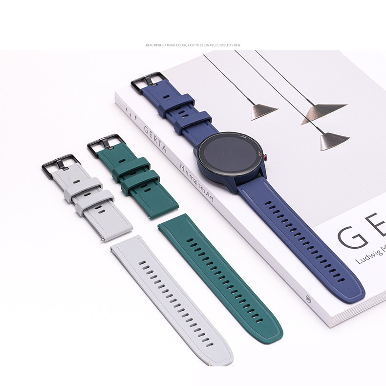 สายนาฬิกา 22 mm สายยางซิลิโคน  ใช้ได้กับ smart watch ขนาด22mm สาย Xiaomi Mi Watch, Huawei Watch GT  samsung Amazfit Garmin Watch