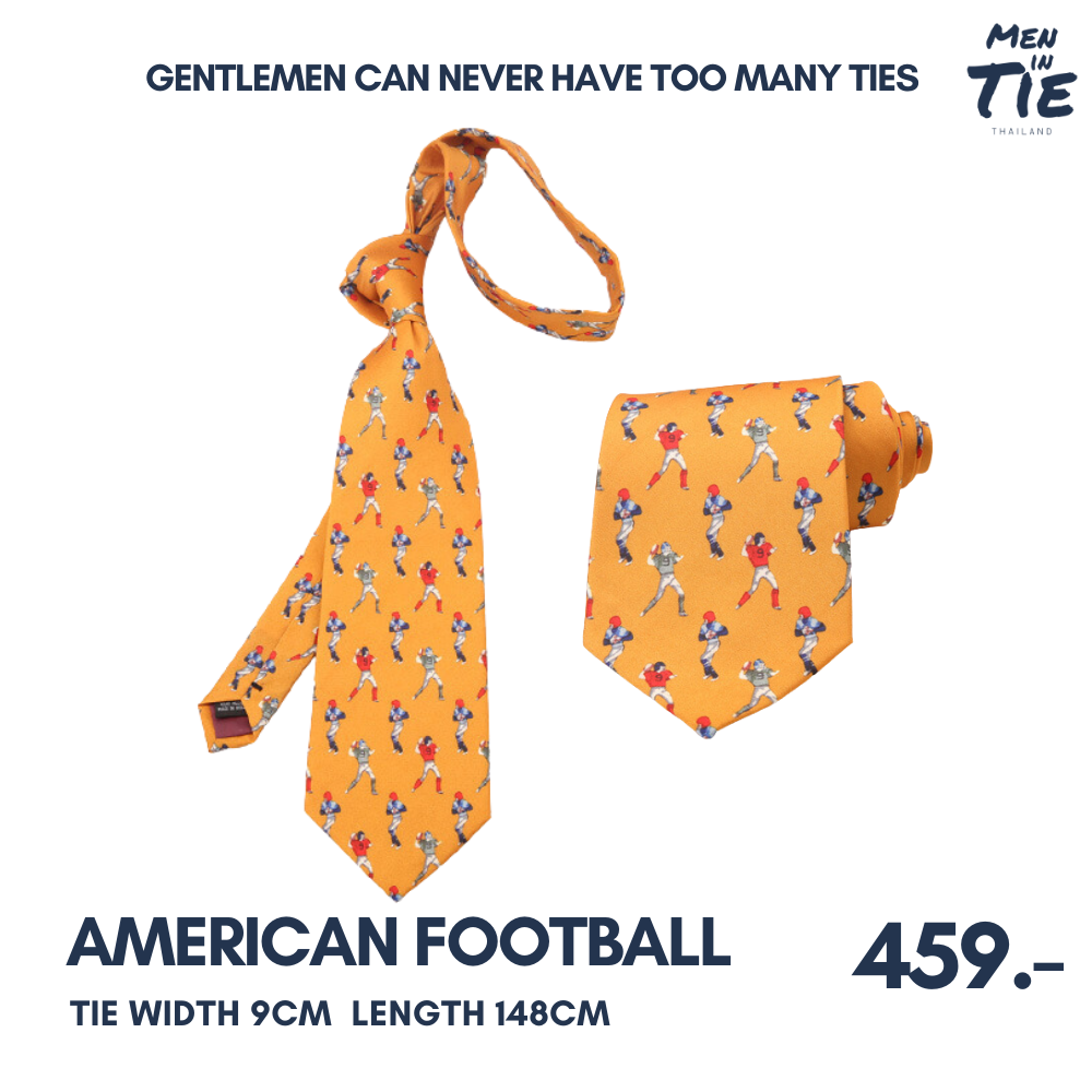 Men in Tie เนคไทแบบผูกเองขนาด 9cm รุ่น American Football ราคา 459 บาท*ส่งฟรี