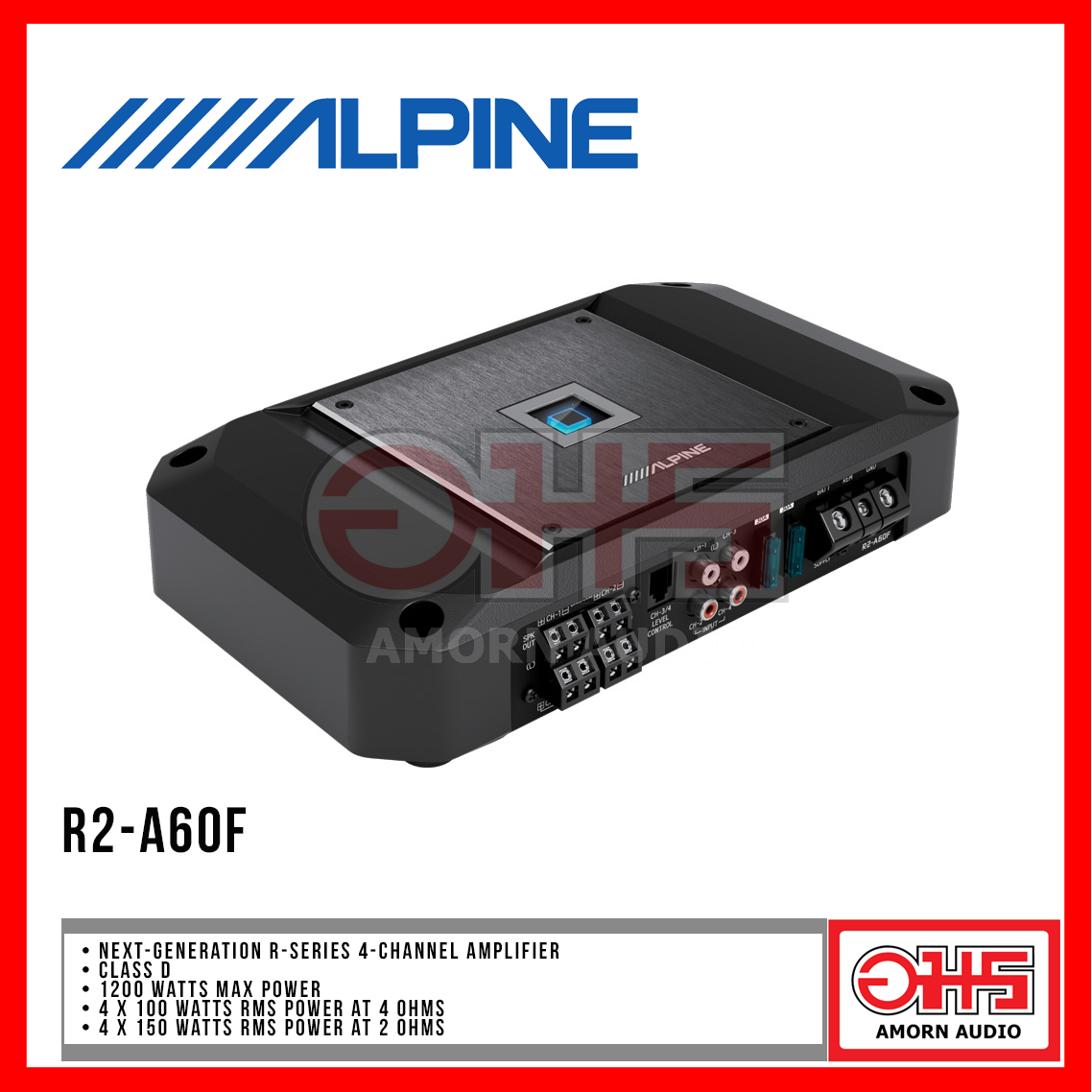ALPINE R2-A60F | Next-Generation R-Series 4-Channel Amplifier | AMORN AUDIO ราคา 18,800 บาท*ส่งฟรี