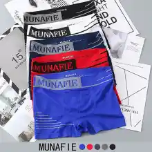 ภาพขนาดย่อของสินค้า5 ชิ้น / คละสี MUNAFIE กางเกงบ็อกเซอร์ผู้ชาย กางเกงขาสั้นผู้ชาย ชุดชั้นในผู้ชาย