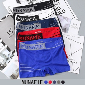 สินค้า （5 ชิ้น / คละสี ）MUNAFIE กางเกงบ็อกเซอร์ผู้ชาย  กางเกงขาสั้นผู้ชาย ชุดชั้นในผู้ชาย