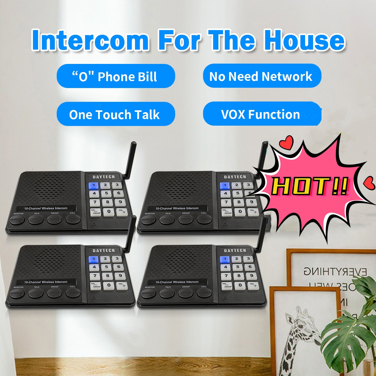🔥 Fast Delivery from Thailand. 🔥 Daytech Radio Communication Intercom Wireless Intercom Intercom Distance 1 Km Ci02 ราคา 2,634 บาท*ส่งฟรี