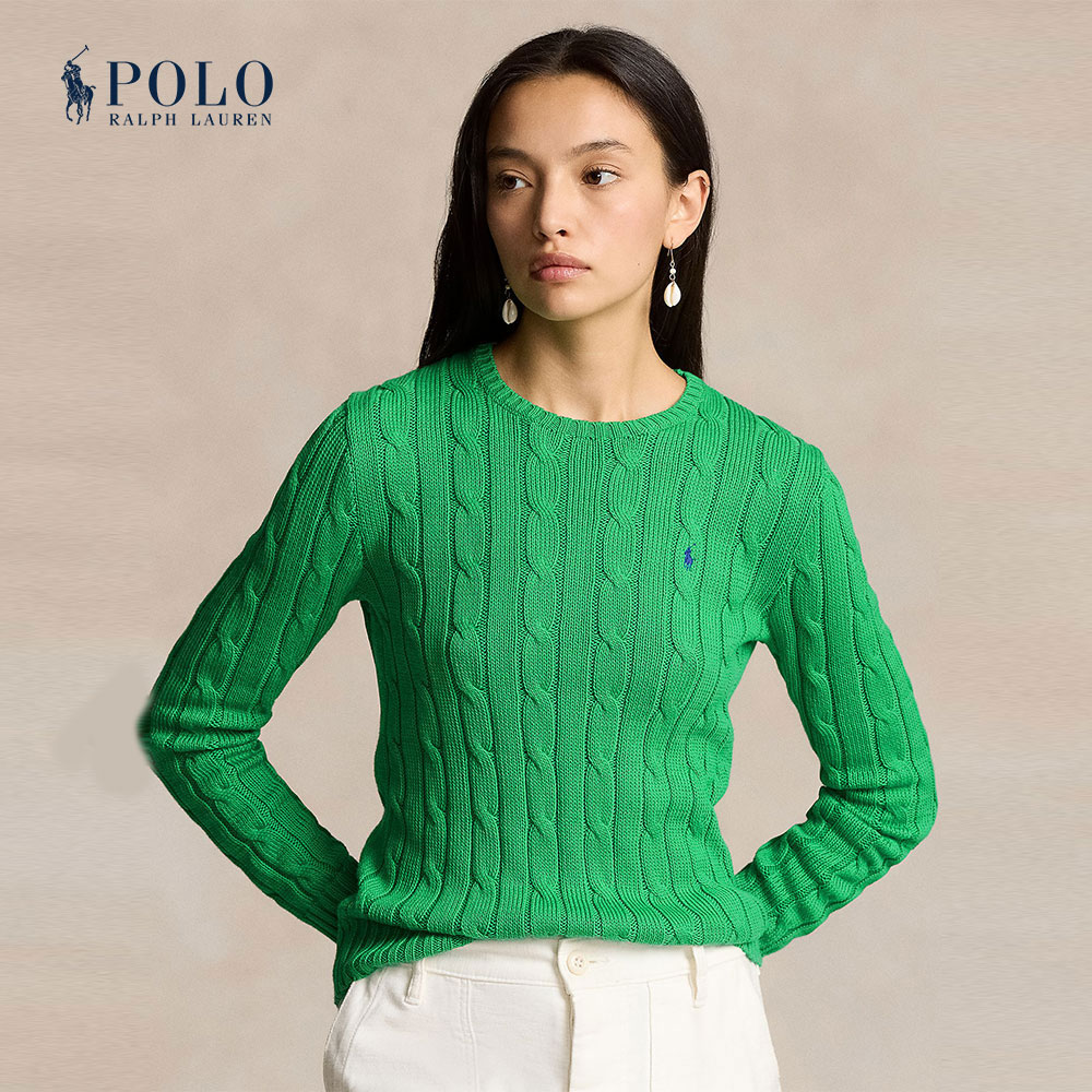 Polo Ralph Lauren Women Sweater-Cable-Knit Cotton Crewneck Sweater WMPOSWENC020582 300 Green ราคา 9,100 บาท*ส่งฟรี