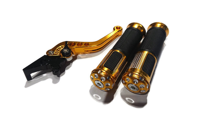 มือเบรคดิสก์ปรับระดับ Honda + ปลอกแฮนด์อลูมิเนียมลายจุดสีทอง ใส่ WAVE ดิสทุกรุ่น ราคา 145 บาท*ส่งฟรี