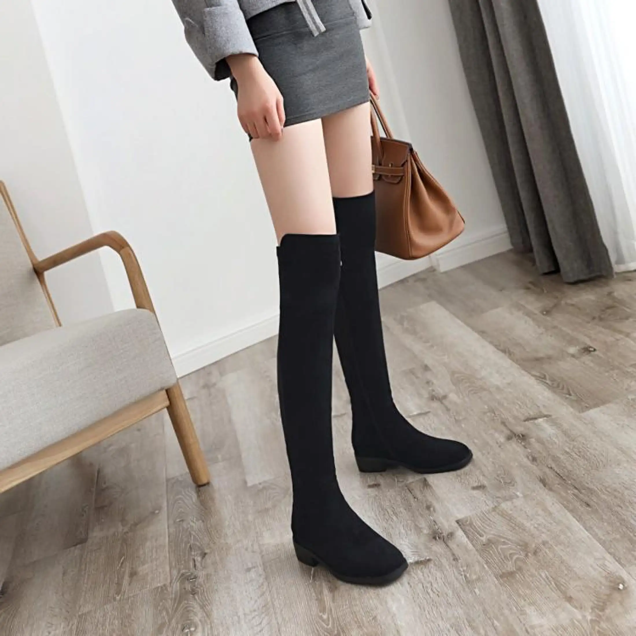 flat over the knee boots cheap