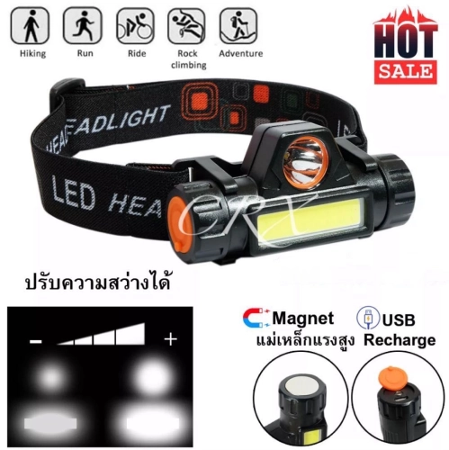 ราคาและรีวิวRXC ไฟฉายคาดหัว Outdoor ไฟฉายชาร์จไฟ USB Rechargeable Headlight /  101