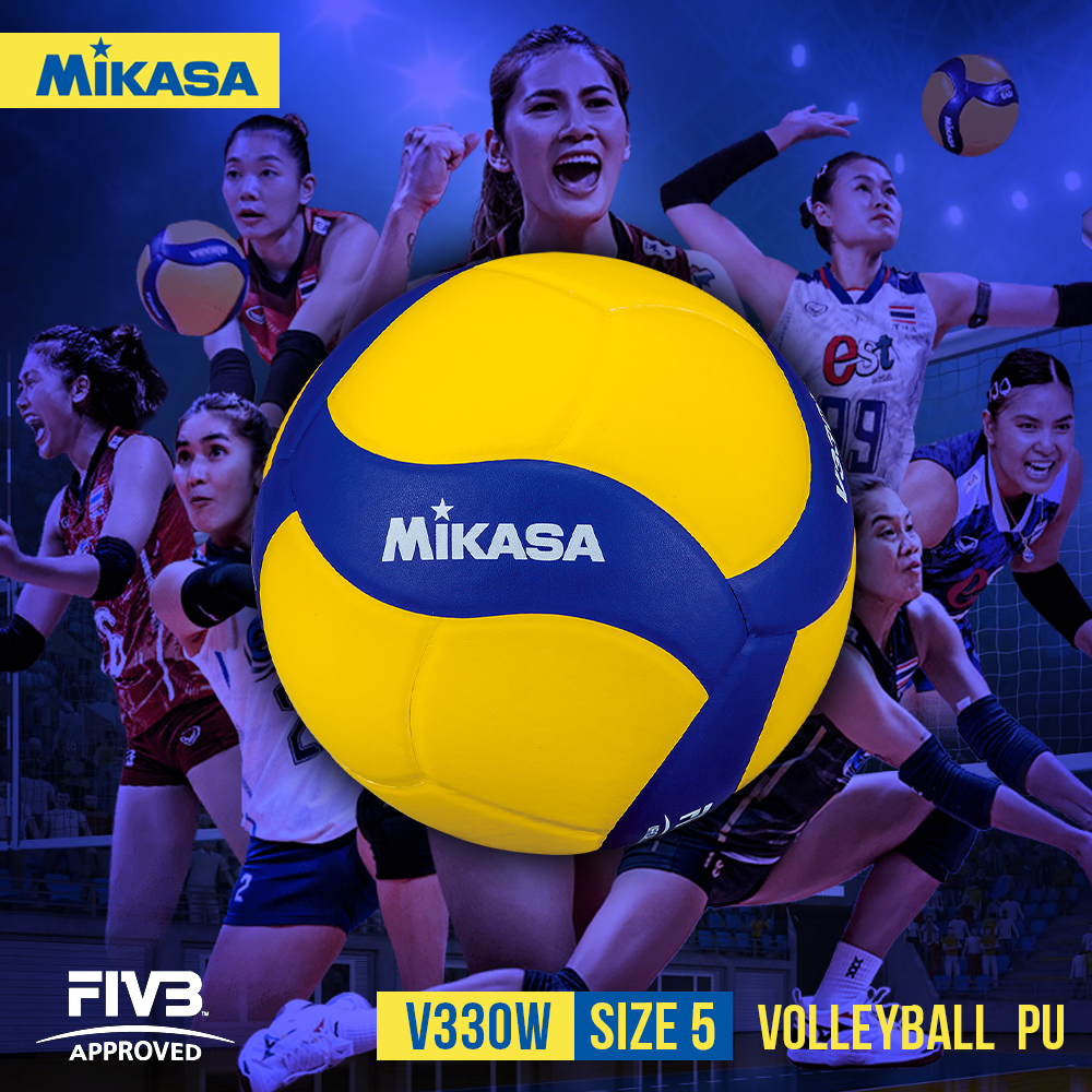 MIKASA ลูกวอลเลย์บอลหนังอัด Volleyball V330W เบอร์ 5 (1155) แถมฟรี เข็มสูบ+ตาข่าย ราคา 658 บาท*ส่งฟรี