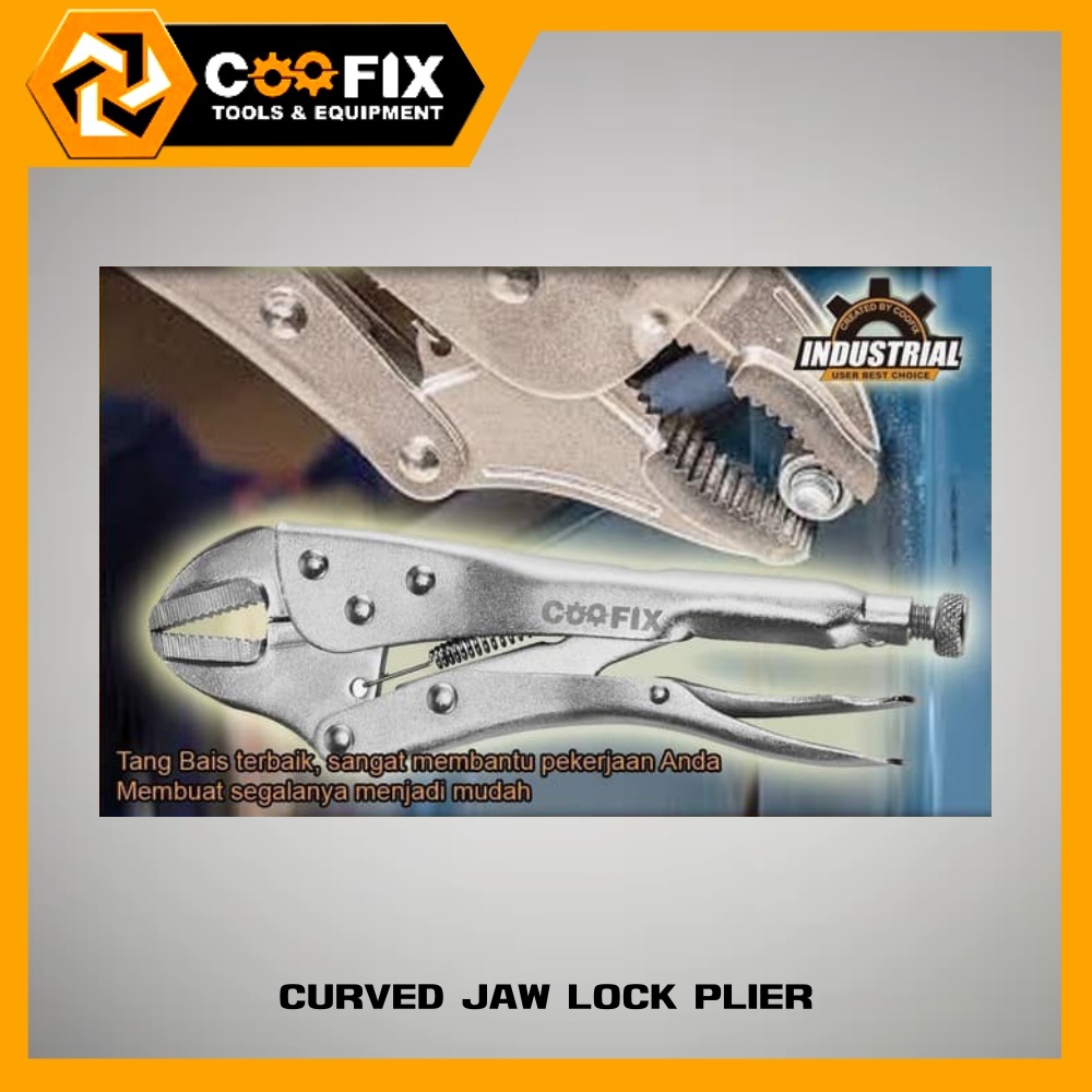 ภาพประกอบคำอธิบาย COOFIX คีมล็อก ปากตรง 10"x250mm รุ่น CFH-A09002-10 CURVED JAW LOCK PLIER คีม คูฟิกซ์ เครื่องมือ เครื่องมือช่าง