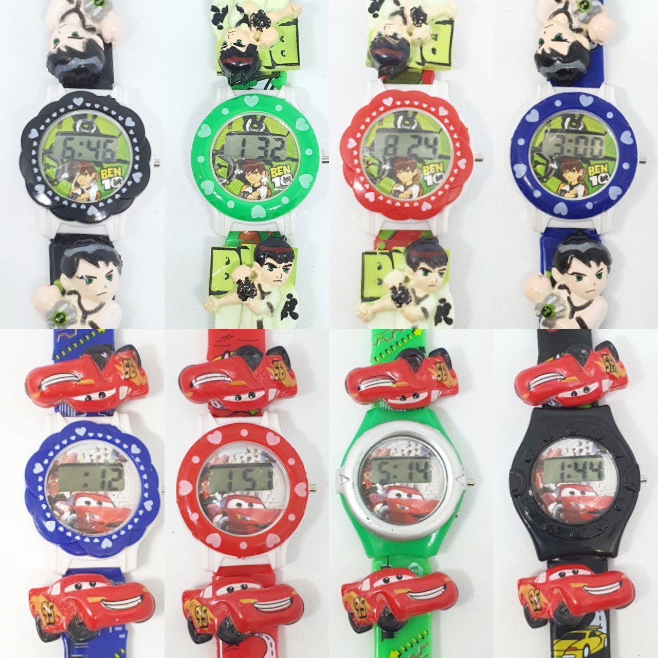 รูปภาพรายละเอียดของ (พร้อมส่ง)นาฬิกาเด็ก ลายการ์ตูน นาฬิกาดช ระบบ ดิจิตอล นาฬิกาเด็กผู้ชาย ลายเบ็นเท็น คาร์  4 สี สีสันสดใส นาฬิกาเด็กเล็ก RC030-1