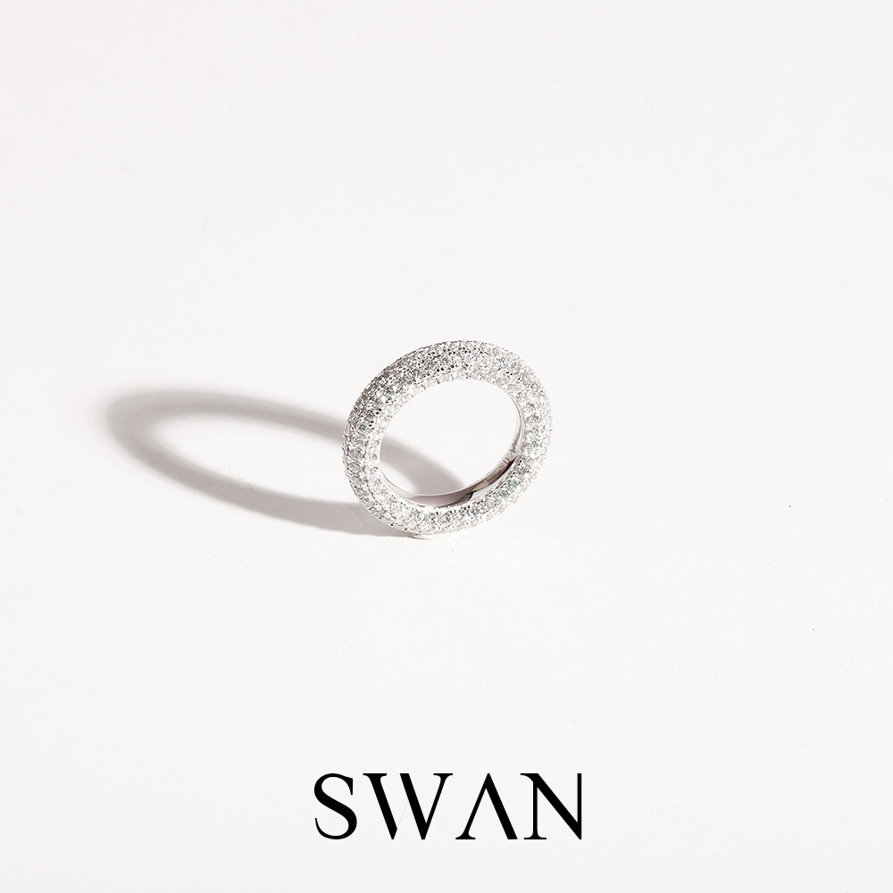SWAN - Pave Ring ii แหวนเงินแท้ ฝังเพชรคิวบิกเซอร์โคเนีย cubic zirconia ราคา 2,490 บาท*ส่งฟรี