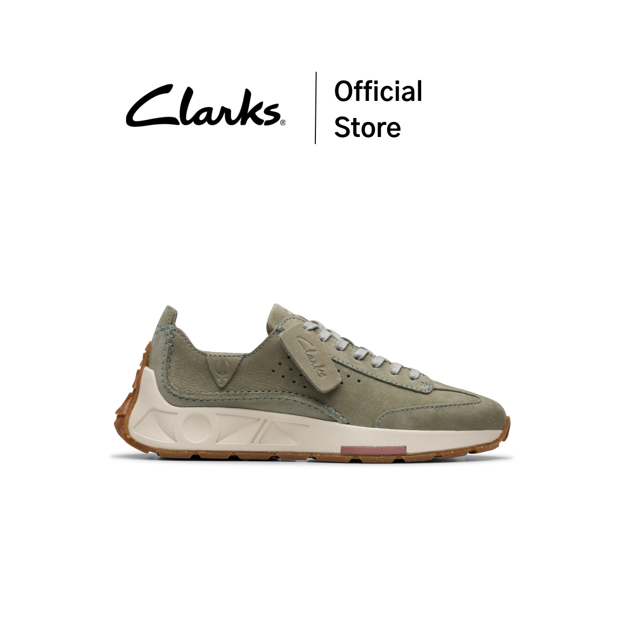 Clarks craft speed light green nubuck women's sneakers nubuck leather sneakers good quality comfortable ราคา 7,570 บาท*ส่งฟรี
