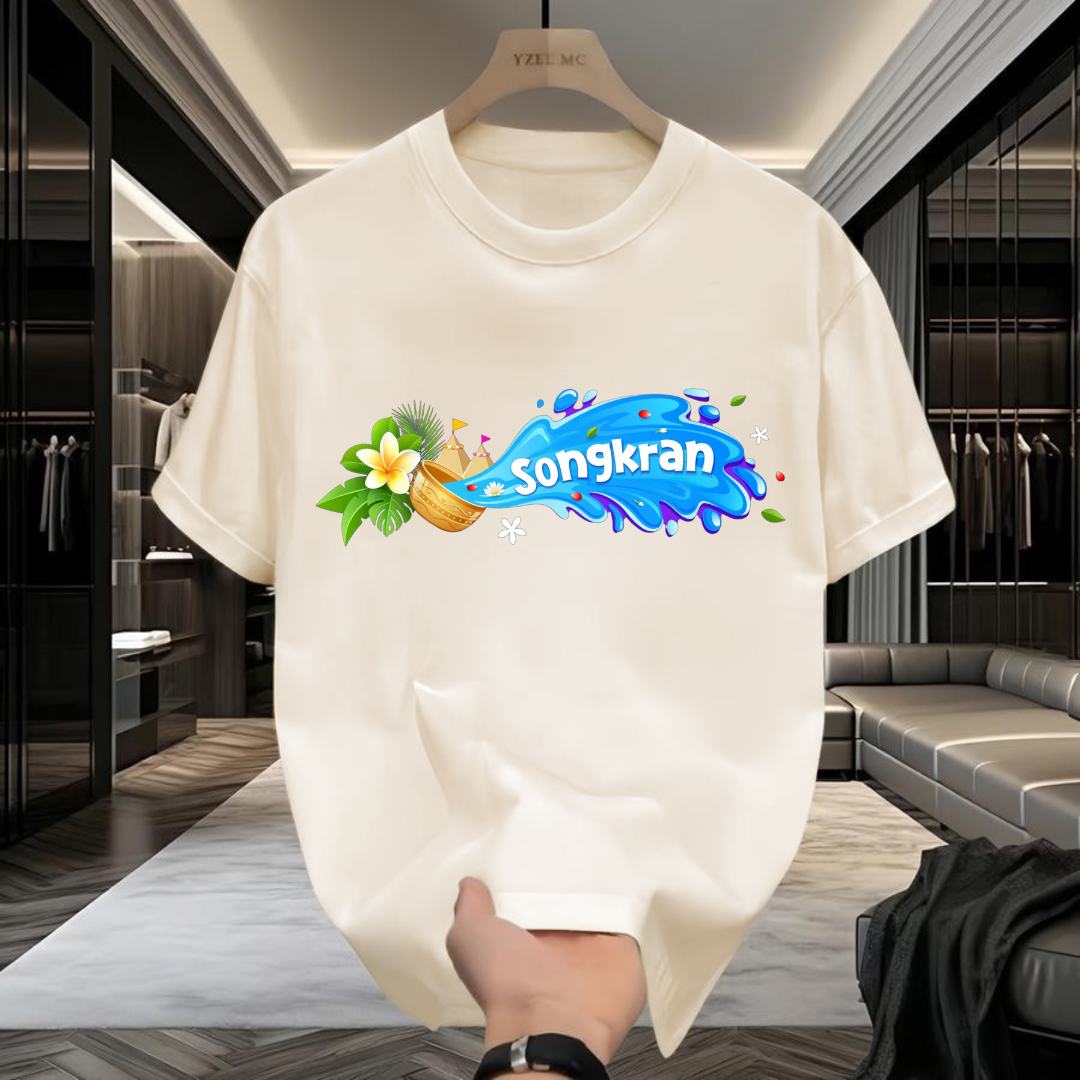 เสื้อยืดสกรีนลายสงกรานต์เท่ๆ เสื้อยืดผู้หญิง เสื้อแฟชั่น เสื้อสตรีท เสื้อผ้านุ่มใส่สบายQ1323 ราคา 68 บาท*ส่งฟรี