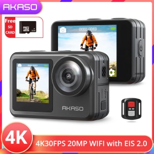 สินค้า AKASO Brave 7 LE 4K30FPS 20MP WiFi Actionกล้องที่มีหน้าจอสัมผัสVlogกล้องEIS 2.0 การควบคุมระยะไกล 131 ฟุตกล้องใต้น้ำ