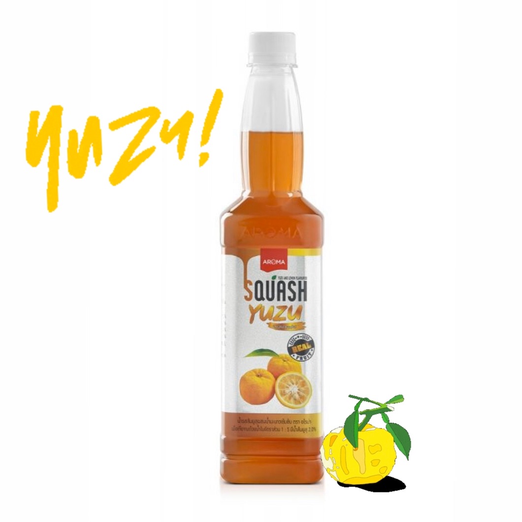 Yuzu Squash น้ำผลไม้เข้มข้น รสส้มยูสุ แบรนด์ Aroma น้ำเชื่อม อโรม่า ไซรัป สำหรับผสมเครื่องดื่มโซดา กาแฟ ชา 730 ml. ราคา 295 บาท*ส่งฟรี