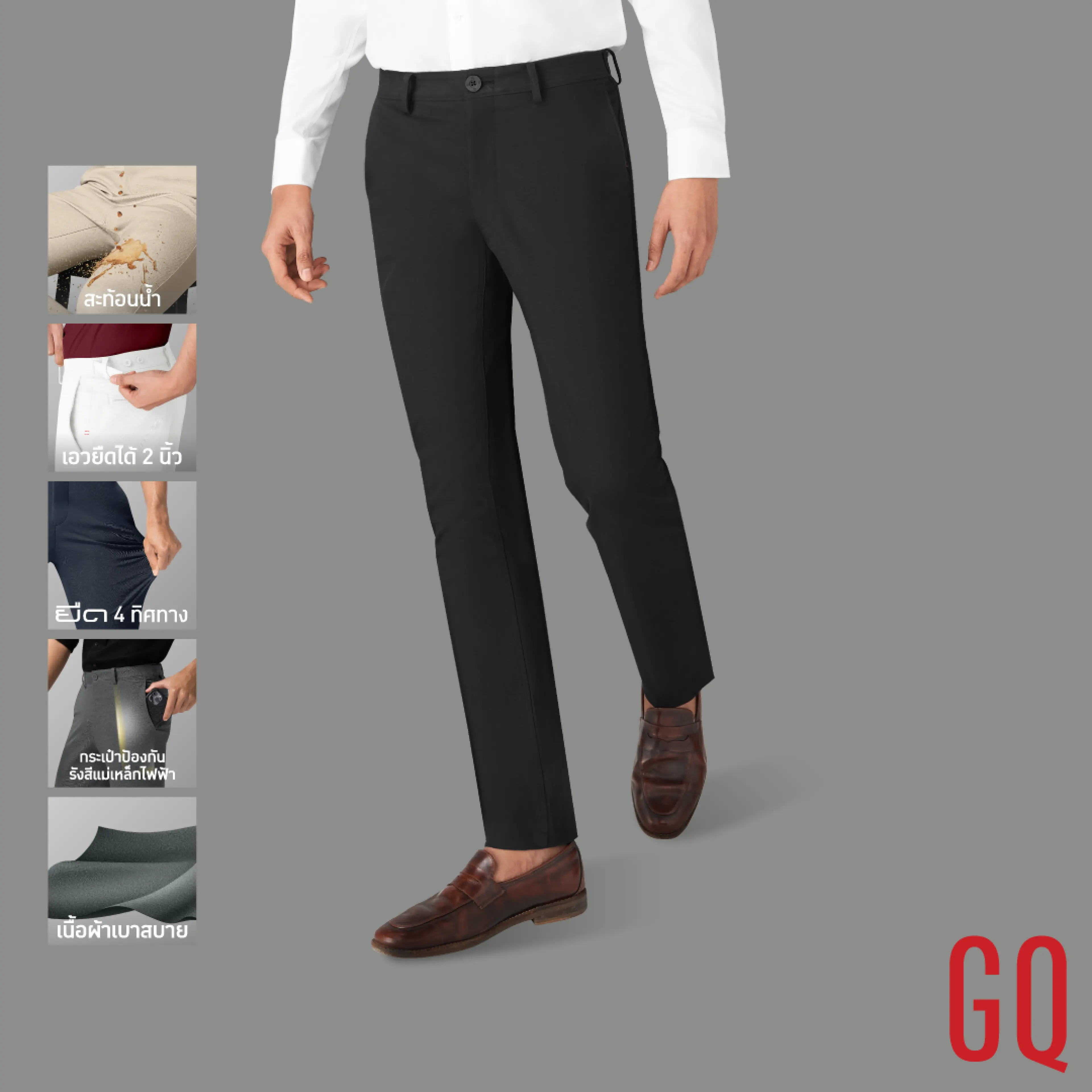 [Buy 2, Get Reduced to 2,990.-] Perfect Stretch Light Chino ™   Chino Pants, Ddi Pants, Light and Comfortable Stretch Fabric, Long Pants for Men, Black (Chino Pants)