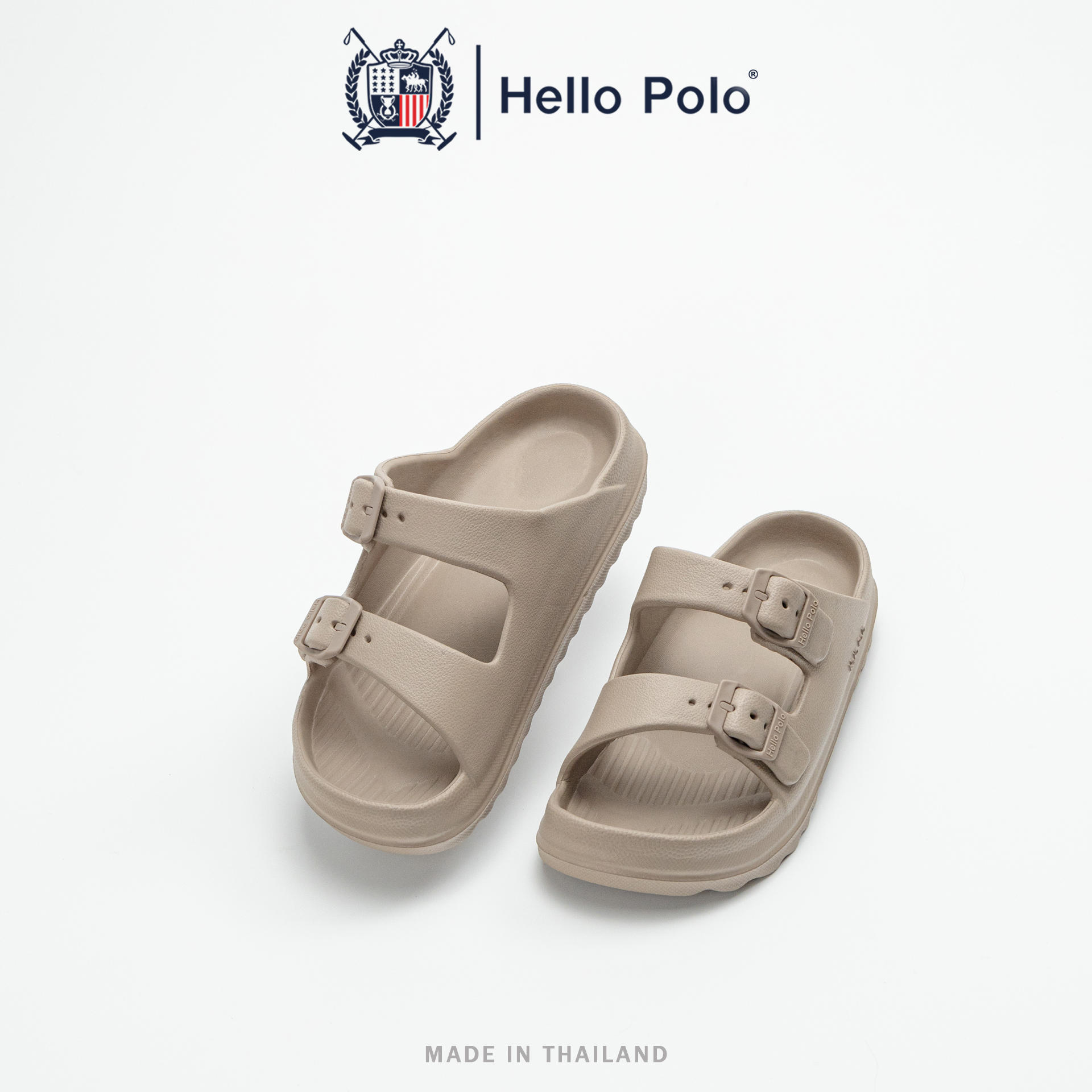 Hello Polo Women sandals fashion women slippers EVA material anti-slip thick wear-resistant double buckle comfortable hp8051 ราคา 119 บาท*ส่งฟรี