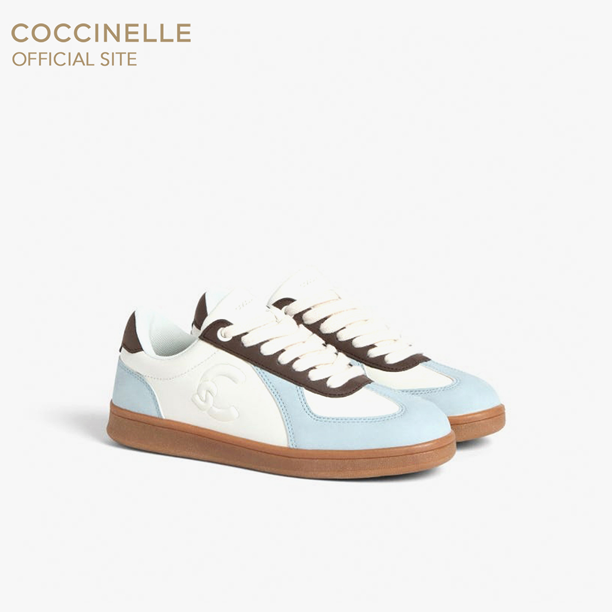 Coccinelle Women's Sneakers Model C-Style 90 Sneaker 240101 Color White/Snow/Brunette ราคา 6,320 บาท*ส่งฟรี