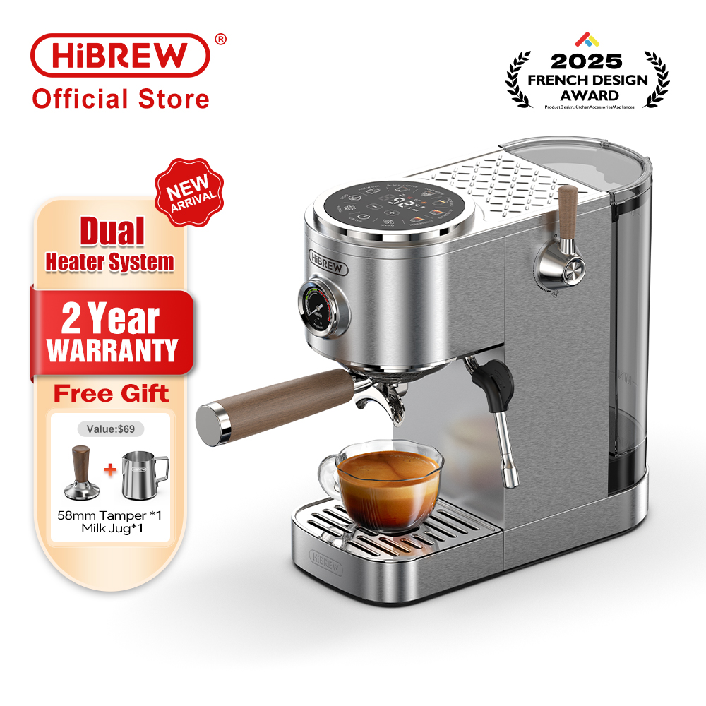 HiBREW Double Heating System Coffee Machine Cold Brew Function Adjustable Temperature & Cup Size Independent Hot Water Outlet Compatible with Espresso or Americano H13 ราคา 8,999 บาท*ส่งฟรี