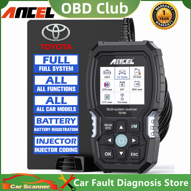 ANCEL TD700 JOBD OBD2 Scanner For Toyota Lexus Scion 1996-2024 Full System Diagnose Tool with 11+Reset Functions Lifetime Free Update Code Reader Japanese Car for Prius Tacoma Camry Corolla Tundra ราคา 3,370 บาท*ส่งฟรี