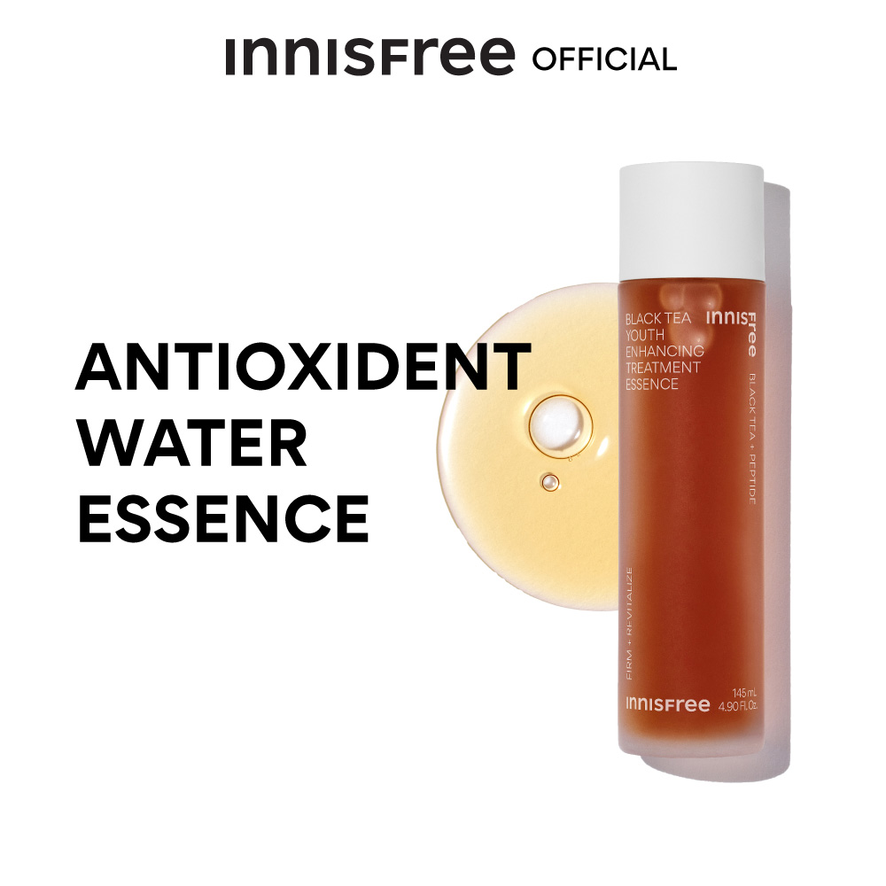 Innisfree Black Tea Youth Enhancing Treatment Essence 145 ml อินนิสฟรี ทรีทเม้น เอสเซ้นชาดำ 75มล. และ 145 มล. ราคา 1,320 บาท*ส่งฟรี