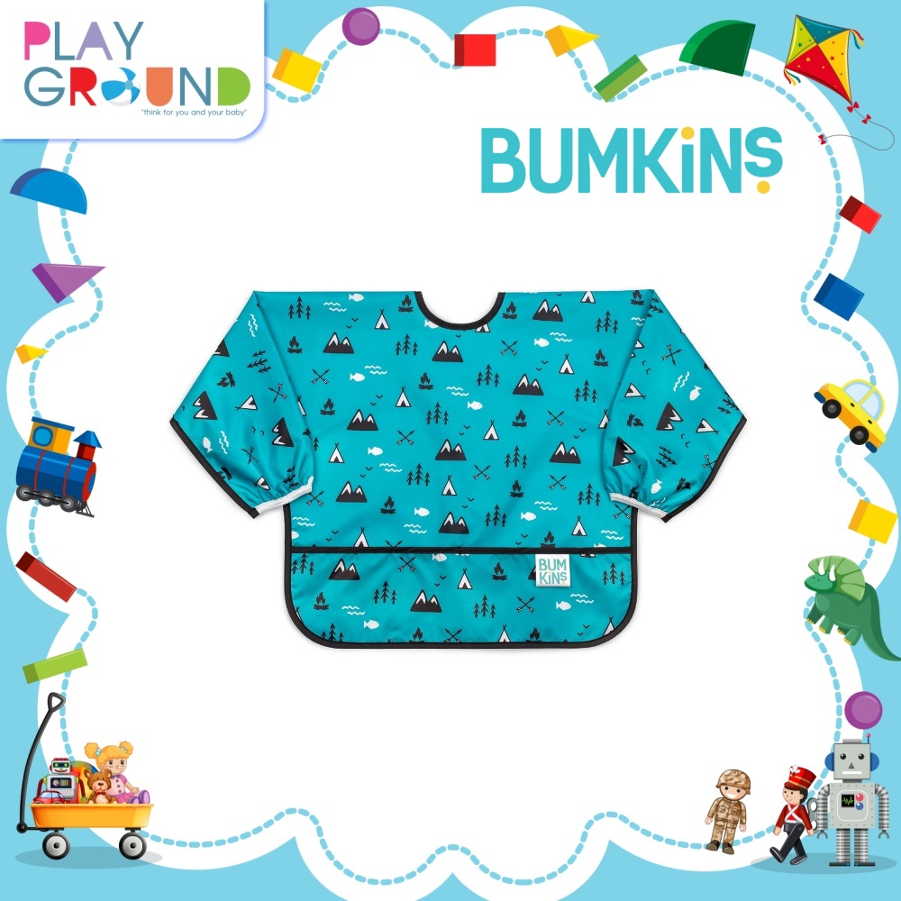 BUMKINS ผ้ากันเปื้อนแขนยาว ผ้ากันเปื้อนเด็ก รุ่น Sleeve Bib เหมาะกับน้อง 6-24 เดือน