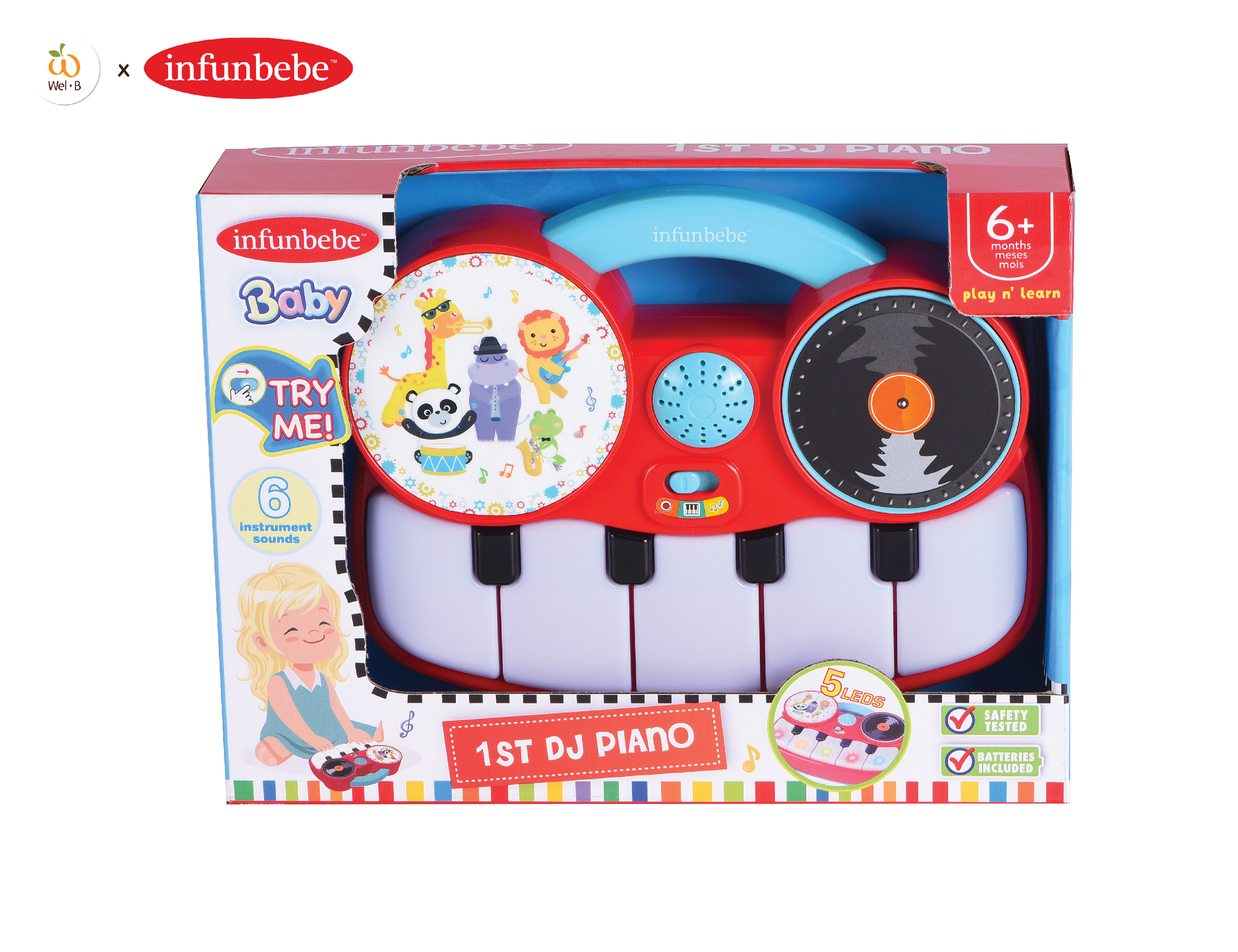 Wel-B X Infunbebe 1St Dj Piano (Dj Piano, Animal Sounds) - Children's Toys, Children's Piano, Has Sounds and Lights, Musical Instruments ราคา 611 บาท*ส่งฟรี