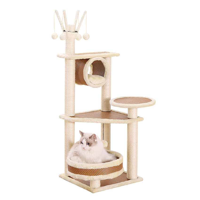 บ้านแมว คอนโดปีน ของเล่นสำหรับน้องแมว คอนโดแมว 3 ชั้น ที่ลับเล็บแมว ของเล่นแมว ขนาดใหญ่ คอนโดลับเล็บแมว คอนโดแมวกำมะหยี่