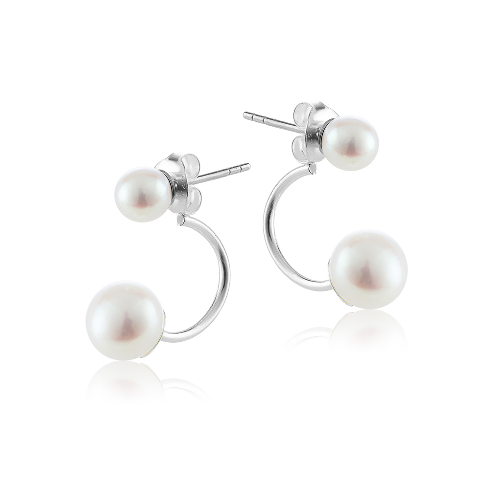 PEARL BIJOU ต่างหูมุกน้ำจืดดูโอ้สีขาว ไซส์ S-M ราคา 2,800 บาท*ส่งฟรี