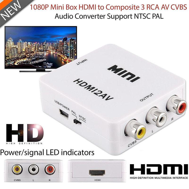 HDMI เป็น AV แปลงสัญญาณภาพและเสียงจาก HDMI to AV Converter (1080P)