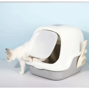 สินค้า Cat little box ห้องน้ำแมวทรงโดม ห้องน้ำแมว กระบะทรายแมว รุ่น ฝาเปิดเต็มใบ # C34