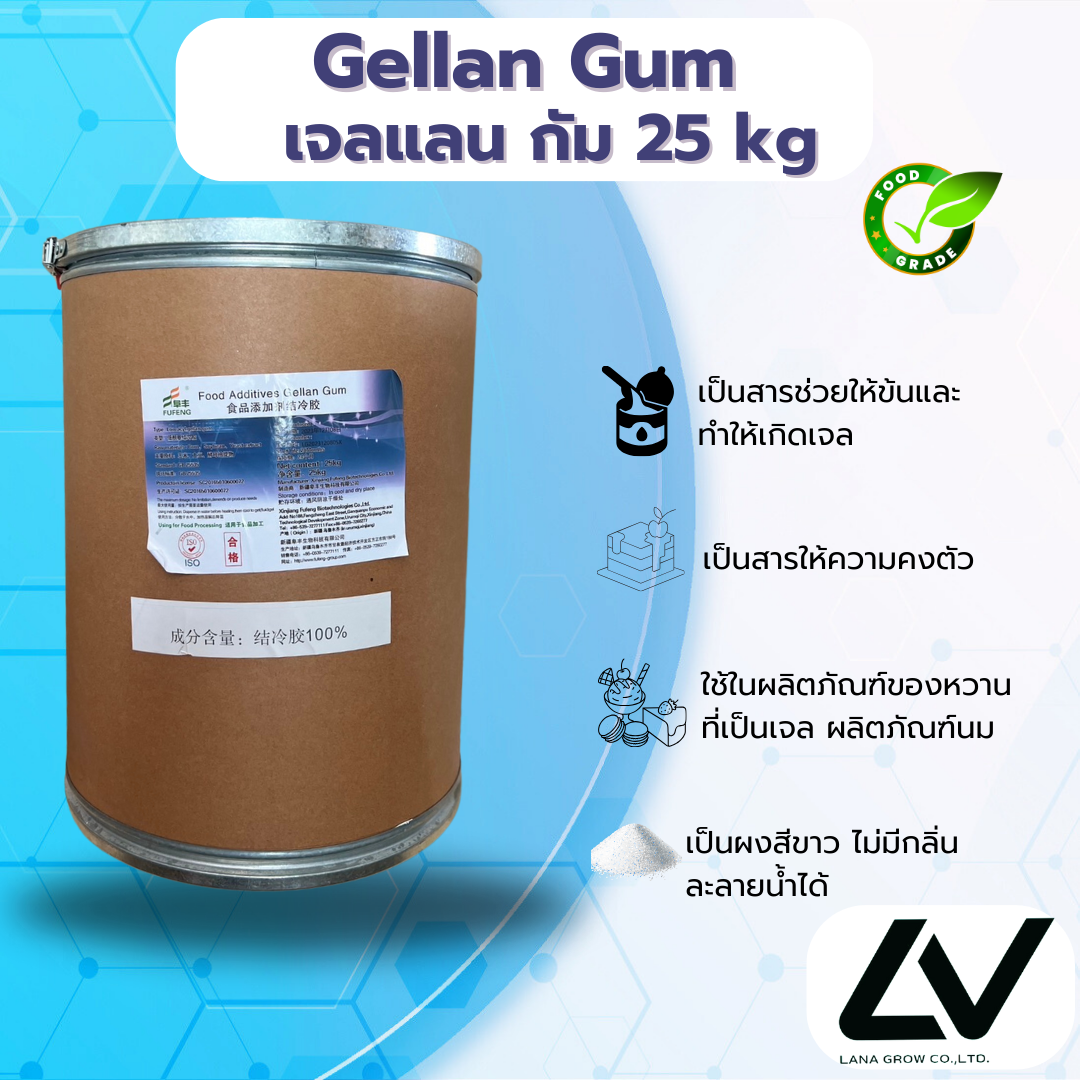 Gellan Gum เจลแลน กัม 25kg ราคา  31,324 บาท*ส่งฟรี
