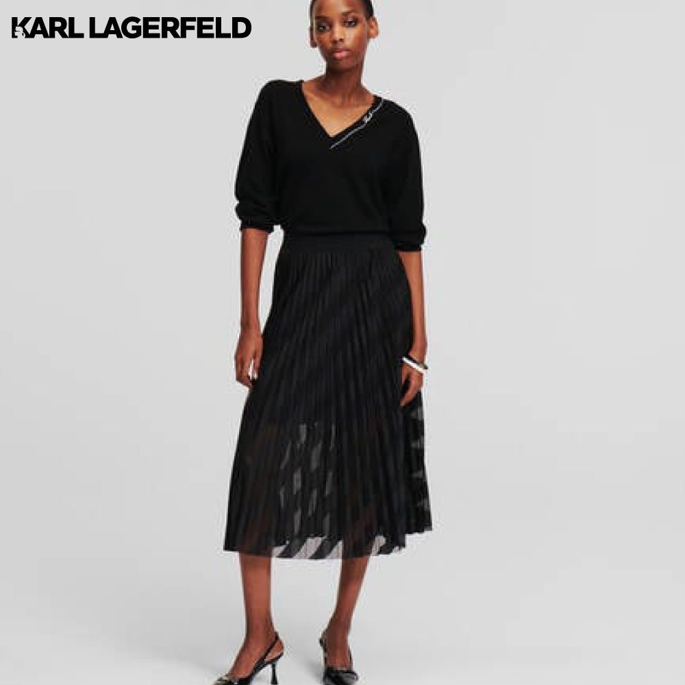 KARL LAGERFELD - MESH PLEATED SKIRT 245W1201 ราคา 11,900 บาท*ส่งฟรี
