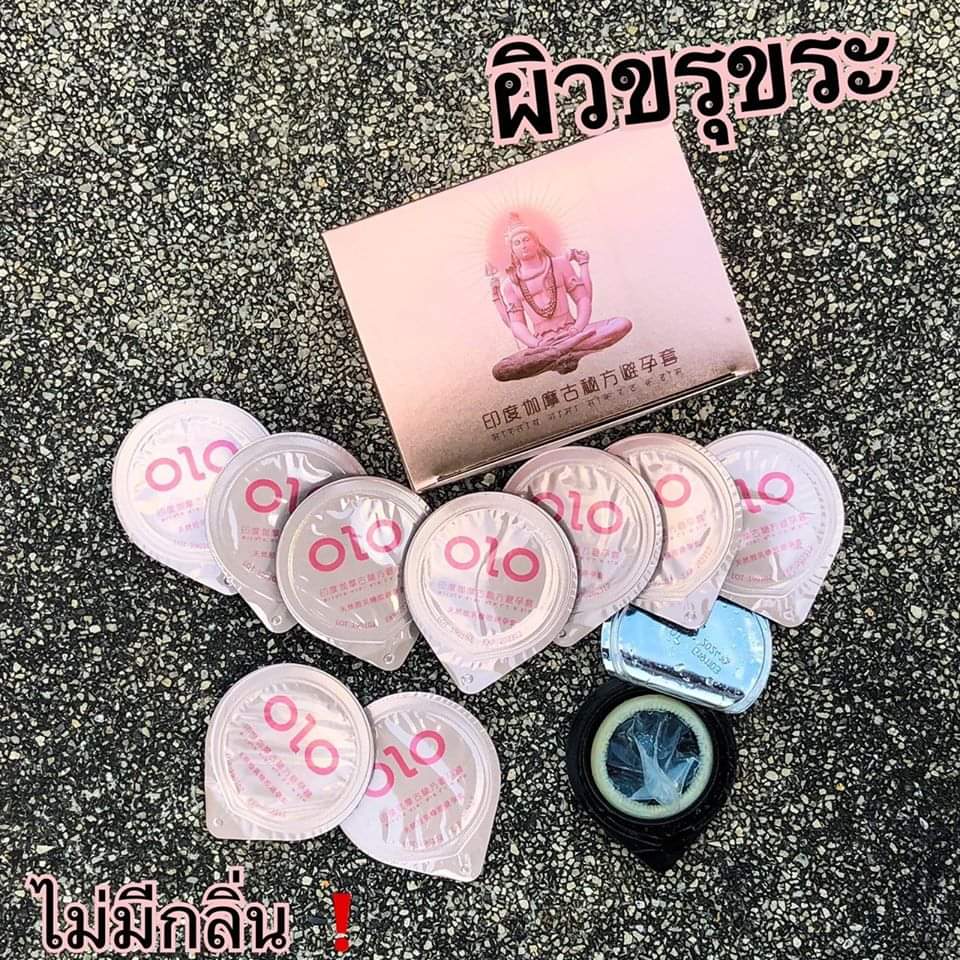 ถุงยางอนามัย OLO บาง 0.01 มม. 10 ชิ้น / 1 กล่อง  •	CONDOM OLO 0.01 MM SIZE 52-54 MM. (1 BOX/10 PCS.)