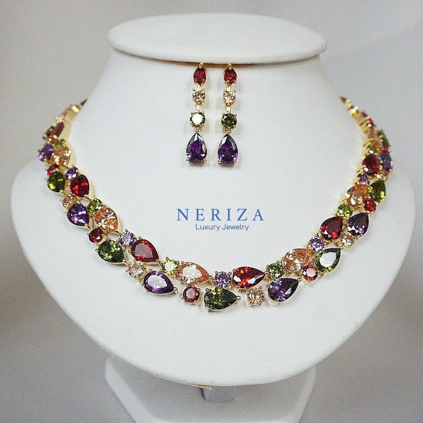 Neriza Jewelry/Synthetic Diamond Jewelry Set Sparkles Like Real Diamonds. Delivered with Nzc015 Box ราคา 2,713 บาท*ส่งฟรี