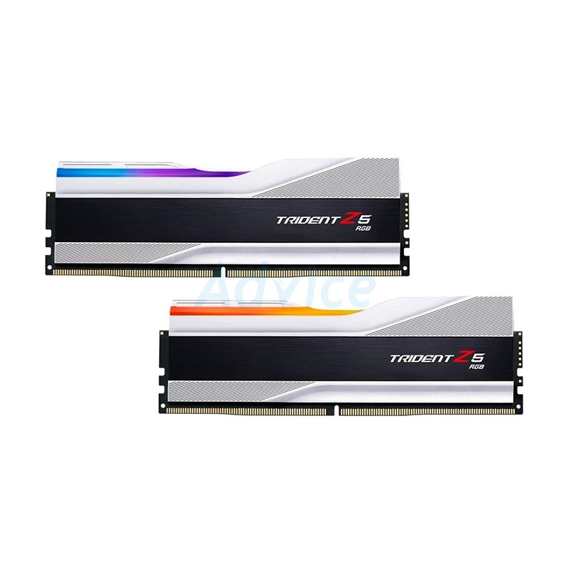 หน่วยความจำ RAM G.Skill DDR5(8000) 48GB (24GBX2) TRIDENT Z5 RGB SILVER (F5-8000J4048F24GX2-TZ5RS)