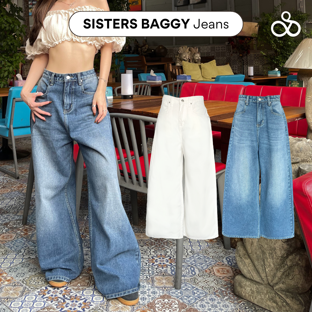 Sistersfabric - Sisters Baggy Jeans กางเกงยีนส์ทรงกระบอกใหญ่ ราคา 990 บาท*ส่งฟรี