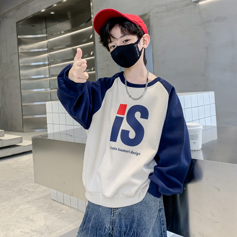 KON631 เสื้อกันหนาวเด็กหล่อ ลูกคนโต Pieceและฤดูใบไม้ร่วงชิ้นเดียวเย็บแขนยาวเสื้อยืด เสื้อสวมหัวอังกฤษ ราคา 149 บาท*ส่งฟรี
