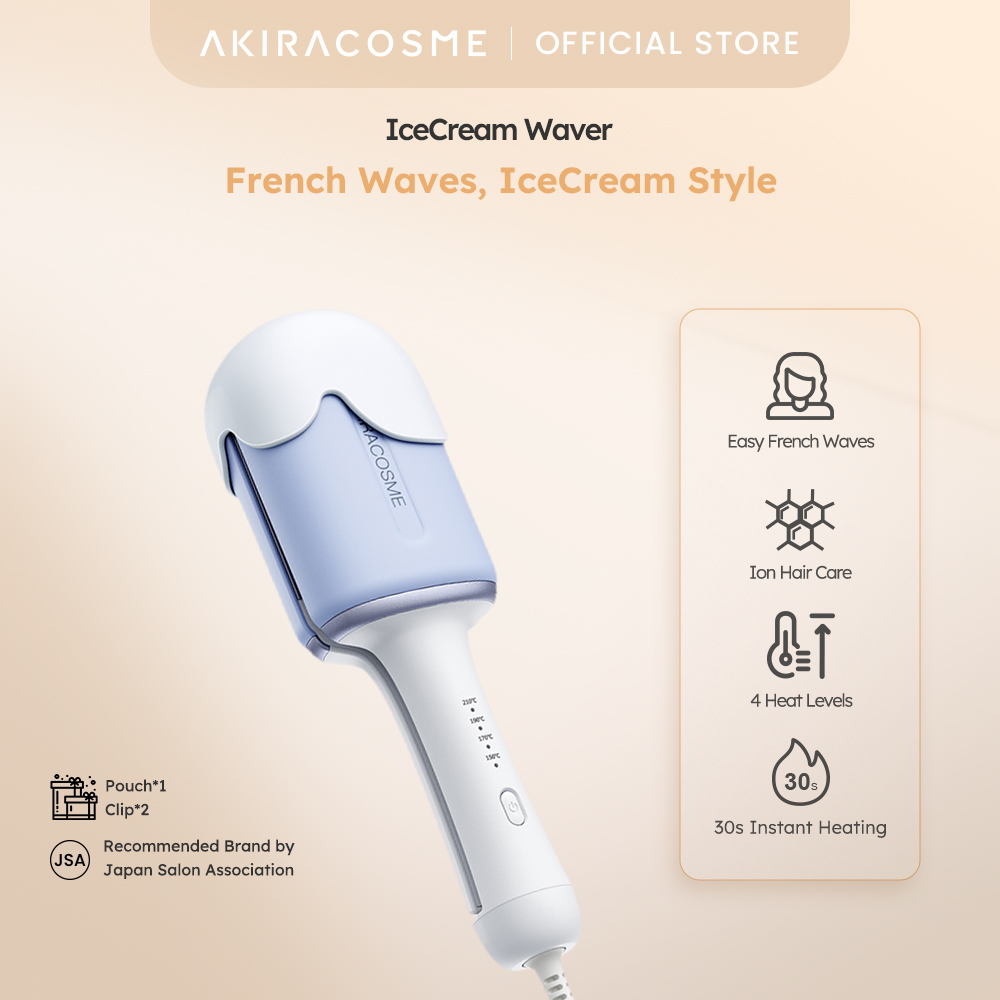 Japan AKIRA Portable 32mm Beachy Waves Hair Curler Egg Roll Hair Curler Ceramic Negative Ions Omelet Hair Curler Flat Curling Irons Wands Daily Hot Wave Fluffy Puffy Hair Volumizing Styling Tools for Gift Present ราคา 1,179 บาท*ส่งฟรี