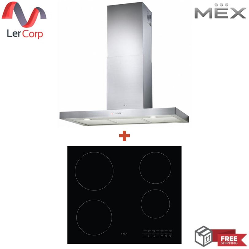 (Mex) เครื่องดูดควันกระโจมทรงกล่อง MEX รุ่น K633X90 + เตาไฟฟ้าฐานเซรามิก MEX รุ่น HVC264 ราคา 19,900 บาท*ส่งฟรี