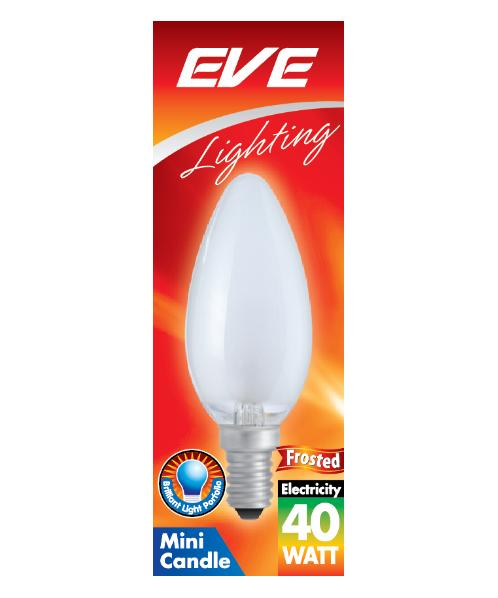 มาใหม่ | EVE หลอดไส้ทรงจำปา ฝ้า 40W ขั้วเกลียวเล็ก E14