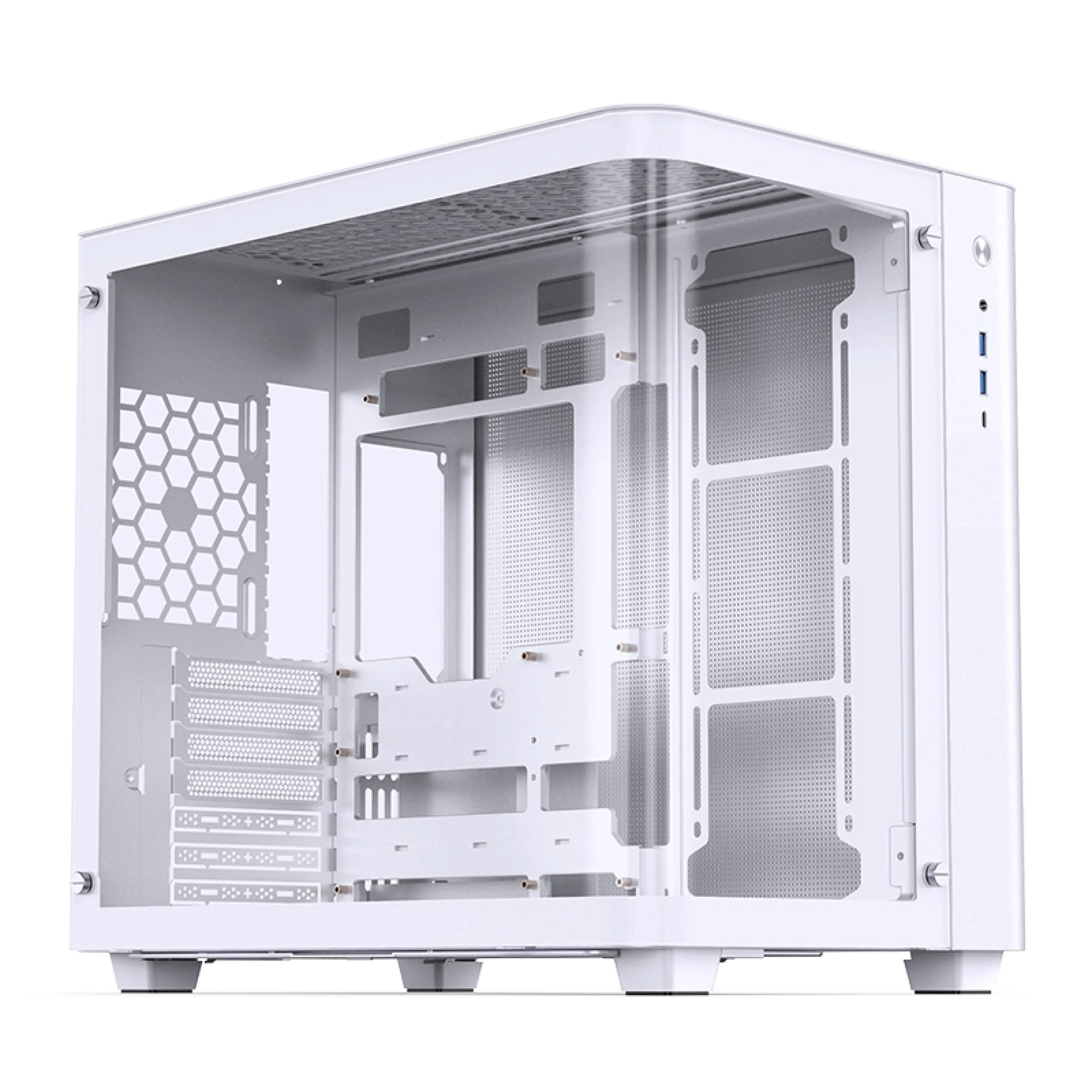 Jonsbo Tk-3, Free 4 Fans, Atx White Computer Case, Empty Case, Curved Glass, Mini Shape, Fish Tank