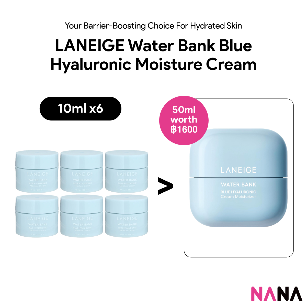 Laneige Water Bank Blue Hyaluronic Moisture Cream Sample Pack (10ml X 3/6) [Delivery Time: 5-10 Days] ราคา 700 บาท*ส่งฟรี